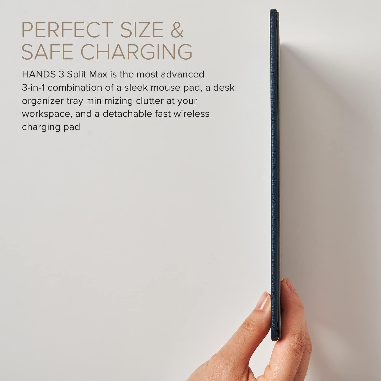POUT HANDS 3 SPLIT MAX - Detachable Fast Wireless Charging Mouse Pad With Tray 7