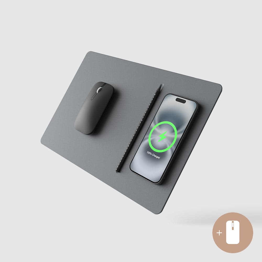 POUT HANDS 3 Pro Combo - Fast Wireless Charging Mouse Pad + Wireless Rechargeable Mouse 1